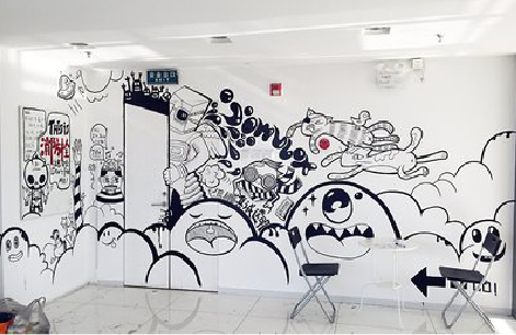 宜都手绘墙并非传统涂鸦。